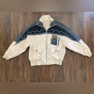 Vintage Colorblock Jacket 100% Cotton Men’s Bomber Jacket Aviation